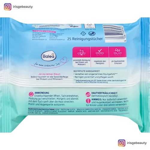 Thumbnail of Balea Cleansing makeup remover wipes, skin-cleansing, 25 count