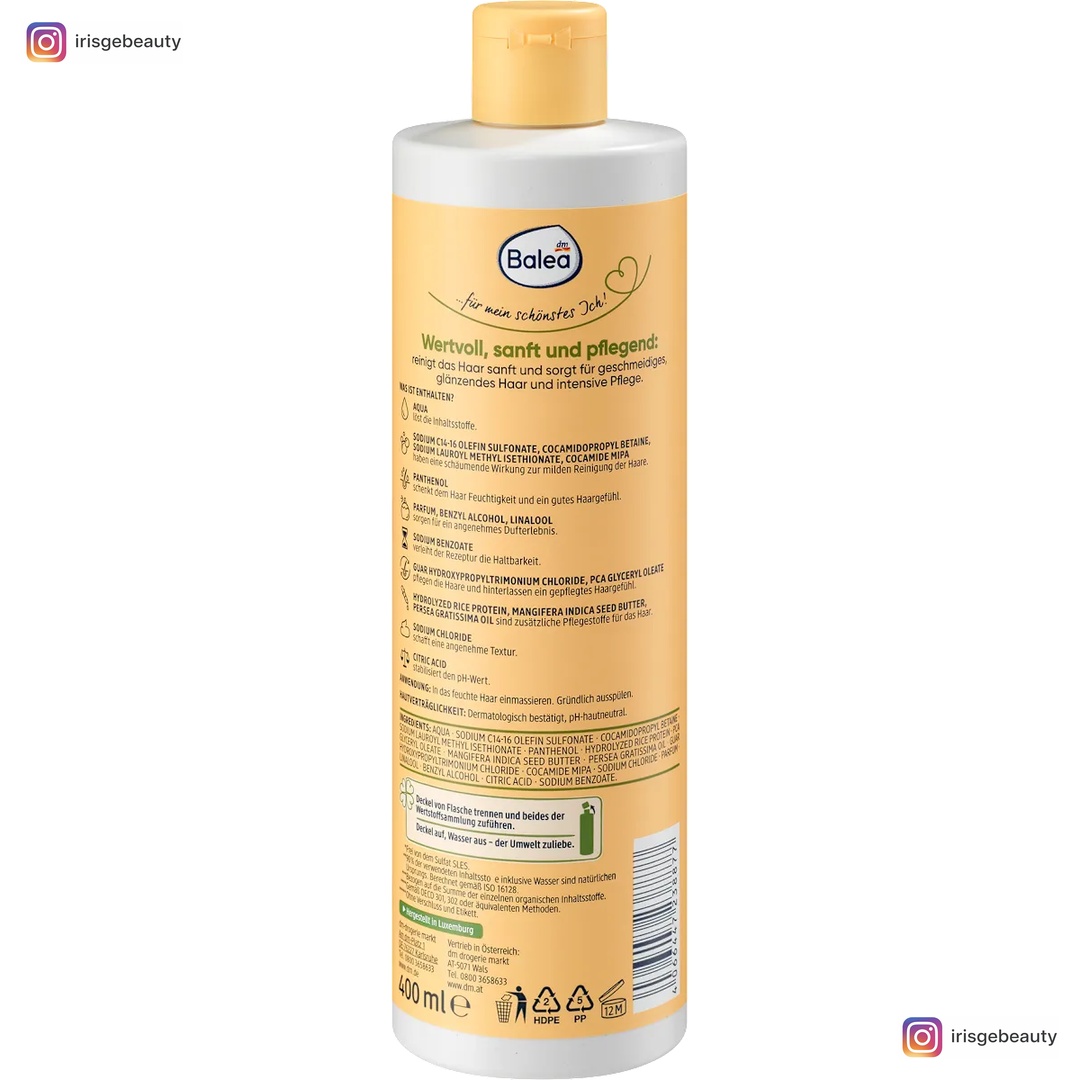 Thumbnail of Balea Natural Beauty Shampoo with Avocado Oil and Mango Butter, 400 ml