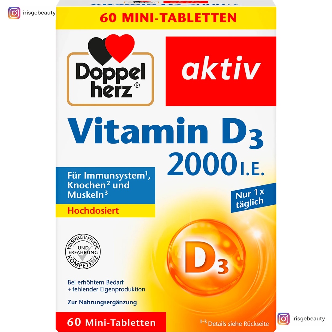 Doppelherz Vitamin D3 2000 I.E. Mini Tabletten 60 St, 24,9 g