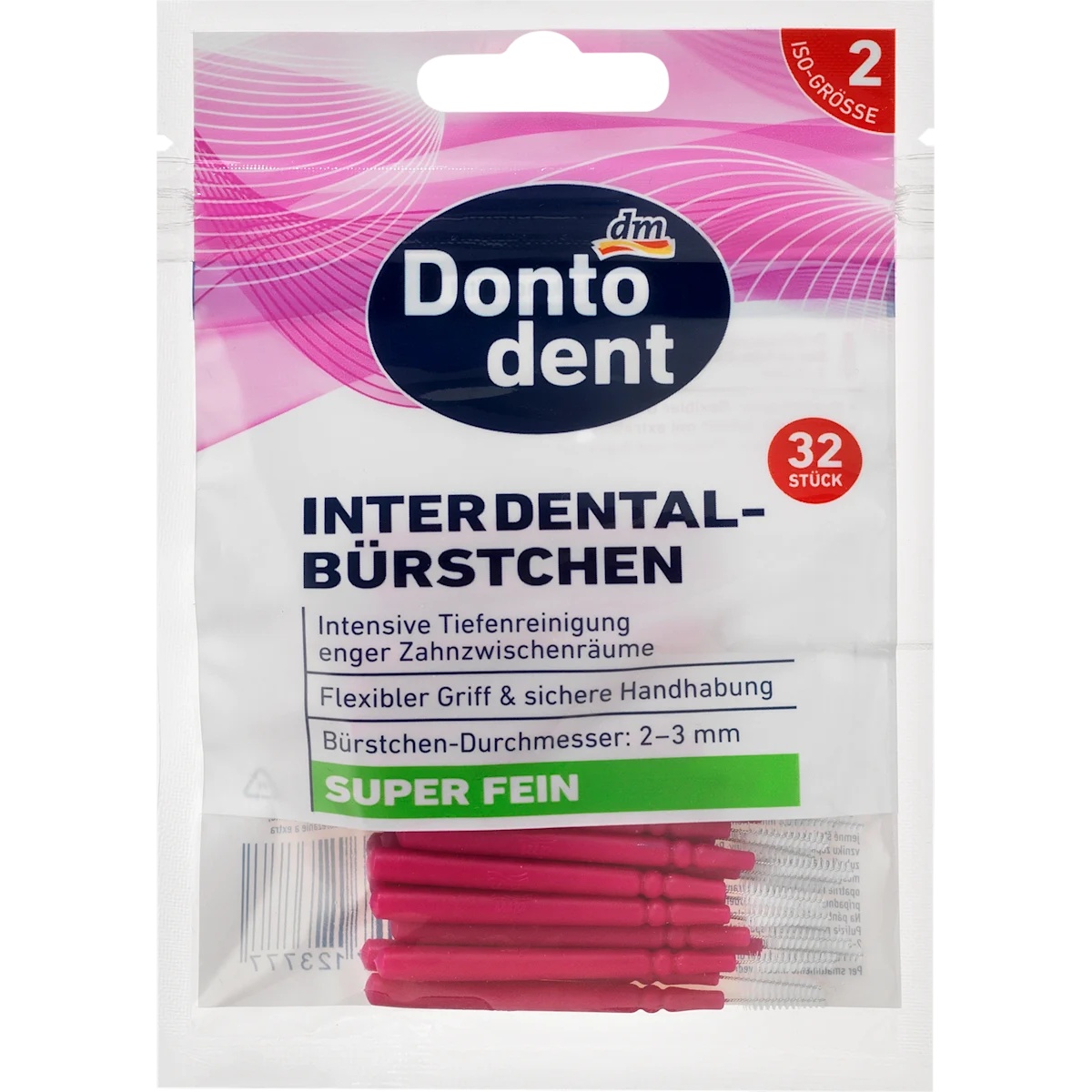 فرش تنظيف ما بين الأسنان، مقاس ISO 2، 32 قطعة.