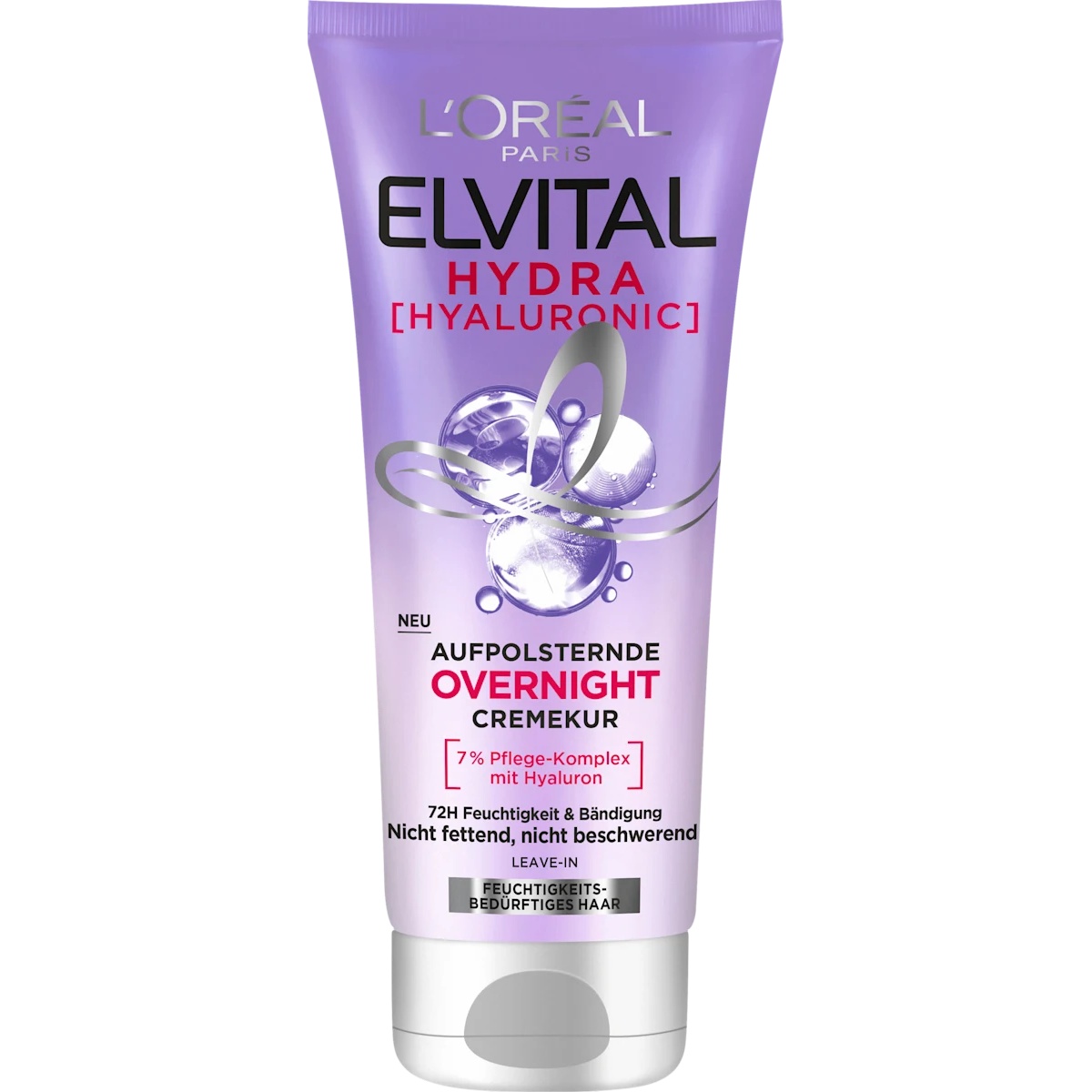 علاج الشعر الذي يُترك على الشعر، هيدرا هيالورونيك، للاستخدام الليلي، 200 مل